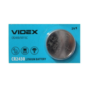 Батарейка літієва Videx CR2430 3V 5 pcs blister card 100 шт./пач.