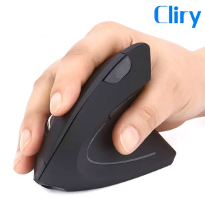 Миша бездротова вертикальна Cliry ергономічна (1600 DPI) USB 2.4 G wireless, Black
