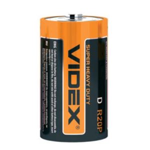 Батарейка сольова Videx R20/D, 1 шт. без паковання