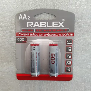 Акумулятори Rablex HR06/AA 1.2V 600mAh NI-MH (2шт на блістері)