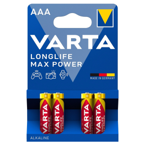 Батарейка Лужна VARTA MAX T(Longlife Max Power) AAA/LR03 BLISTER 4 шт