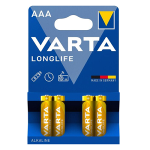 Батарейка лужна VARTA LongLife  AAA/LR03 BLISTER, блістер 4 шт.