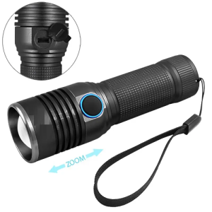 Ліхтар компактний Police/Bailong BL-842-T6, знімний акумулятор 14500, microUSB, zoom, чорний