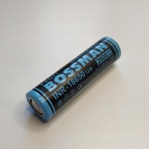Акумулятор високотоковий BOSSMAN Profi Li-Ion INR18650 (без захисту) 2600 mAh (ток 12 А)