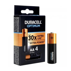 Батарейки лужні DURACELL OPTIMUM АА/LR6 MX1500, упаковка 4 шт.