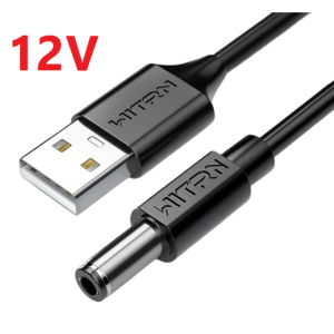 Кабель живлення WITRN USB Q.C. на 12 V 5.5x2.1/2.5mm, для роутера/терміналу/модема, 1М