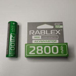 Акумулятор Rablex 18650 Li-Ion 2800mAh, опуклий плюс