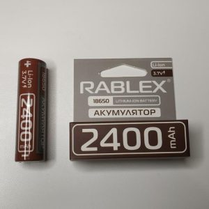 Акумулятор Rablex 18650 Li-Ion 2400mAh, опуклий плюс