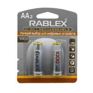 Акумулятори Rablex HR6/AA 1.2V 1000mAh NI-MH (2шт на блістері)