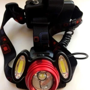 Ліхтар налобний акумуляторний WD-116-T6+2COB, 2x18650, Zoom