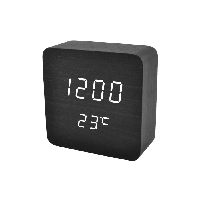 VST 872-6 Годинник мережевий, темне дерево з білим підсвічуванням (USB)