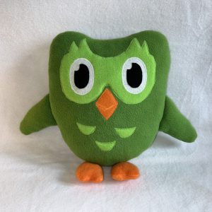 М'яка іграшка-подушка ручної роботи Дуо Сова-Дуолінго