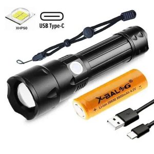 Ліхтар ручний BL-A78-P50, акумулятор 18650/26650, Type C, zoom