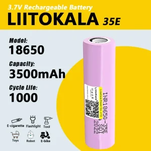 Акумулятор 18650 Li-Ion LiitoKala 35E 3.6V 3500mAh 10A (технічний)