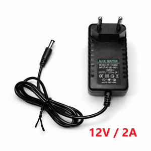 Блок живлення AC/DC 12V/2A 5.5/2.1-2.5 мм чорний