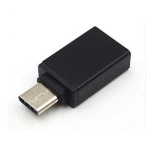 Перехідник OTG USB Type-C 3.1 (штекер) на USB 3.0 (гніздо), металевий, чорний