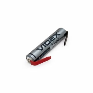Акумулятор AAA (HR03) Ni-MH Videx 1.2 V 1100 mAh з пелюстками для пайки