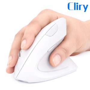 Миша бездротова вертикальна Cliry ергономічна (1600 DPI) USB 2.4 G wireless, біла
