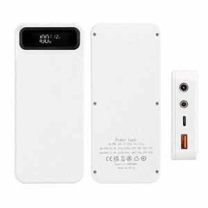 Корпус павербанка DIY на 8x18650 22.5W, USB-A + USB-C + DC з регульованою напругою, білий