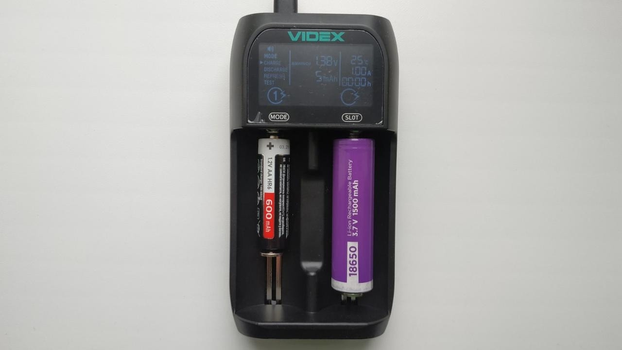 Зарядний пристрій універсальний Videx VCH-UT201, 2 канали, Li-ion / Ni-MH / ... USB Type-C - Зображення 3