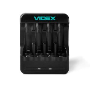 Зарядний пристрій Videx VCH-N401, 4 канали, AA / AAA, Ni-MH / Ni-Cd, Micro USB