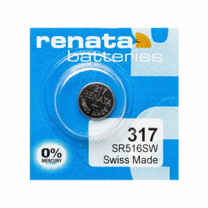 Батарейка срібно-цинкова Renata 317 (SR516SW) 1.55V