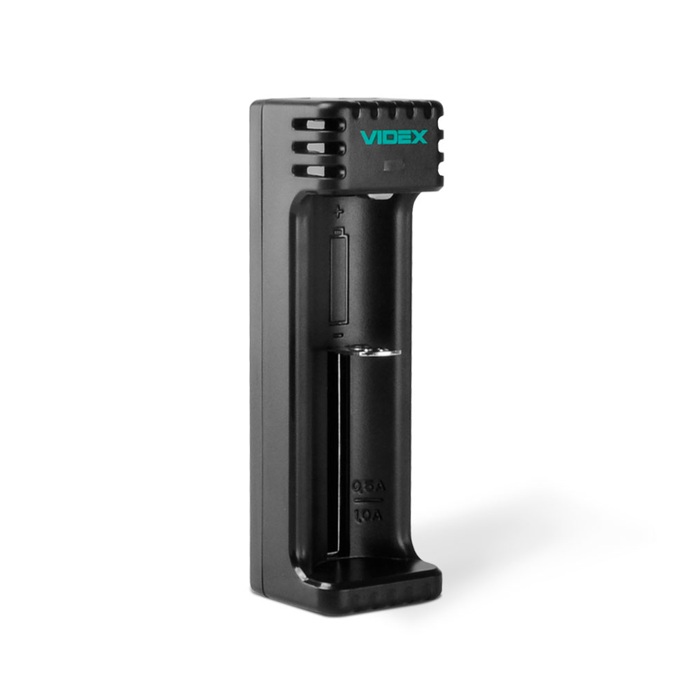 Зарядний пристрій універсальний Videx VCH-U101, 1 слот, Li-ion / Ni-MH / Ni-Cd, 18650 / AA / AAA, Micro USB - Зображення 2