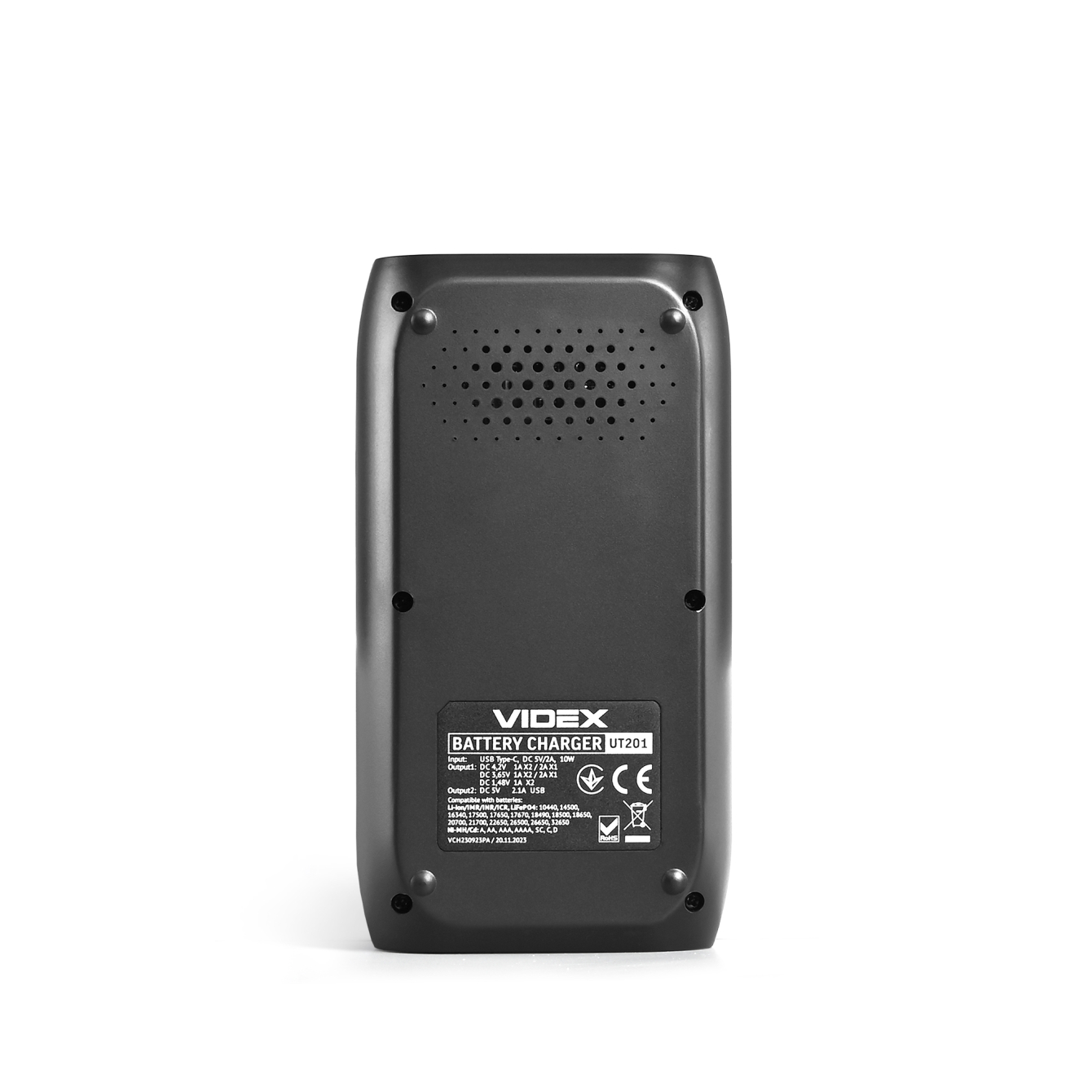 Зарядний пристрій універсальний Videx VCH-UT201, 2 канали, Li-ion / Ni-MH / ... USB Type-C - Зображення 6