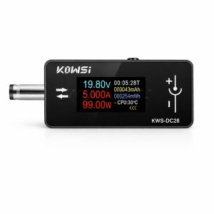 DC тестер напруги та струму KWS-DC28 4–30V 0–12A (5.5x2.5 mm), цифровий вимірювач з TFT дисплеєм