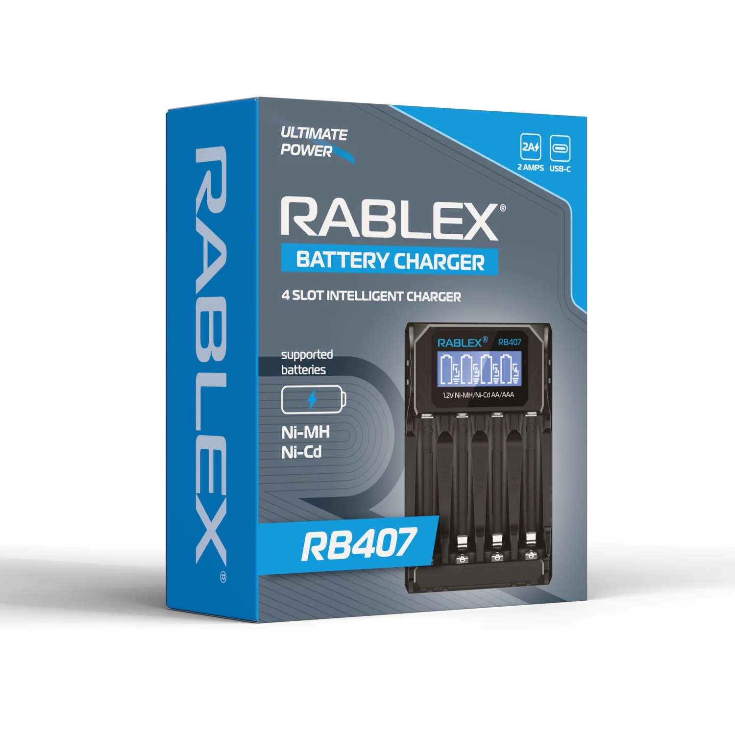 Зарядний пристрій Rablex RB407, 4 слоти