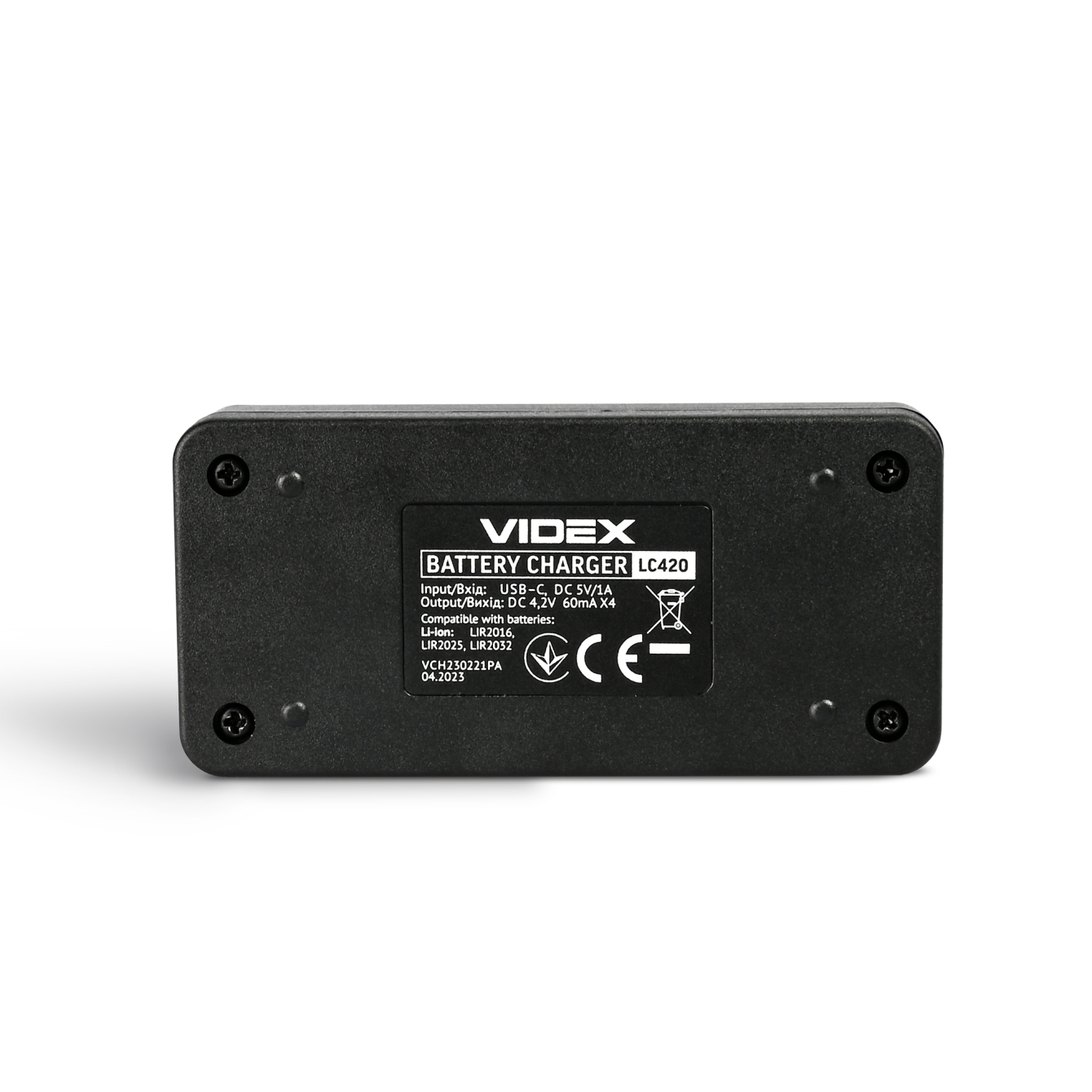 Зарядний пристрій Videx VCH-LC420 для LIR2016, LIR2025, LIR2032 Type-C - Зображення 3