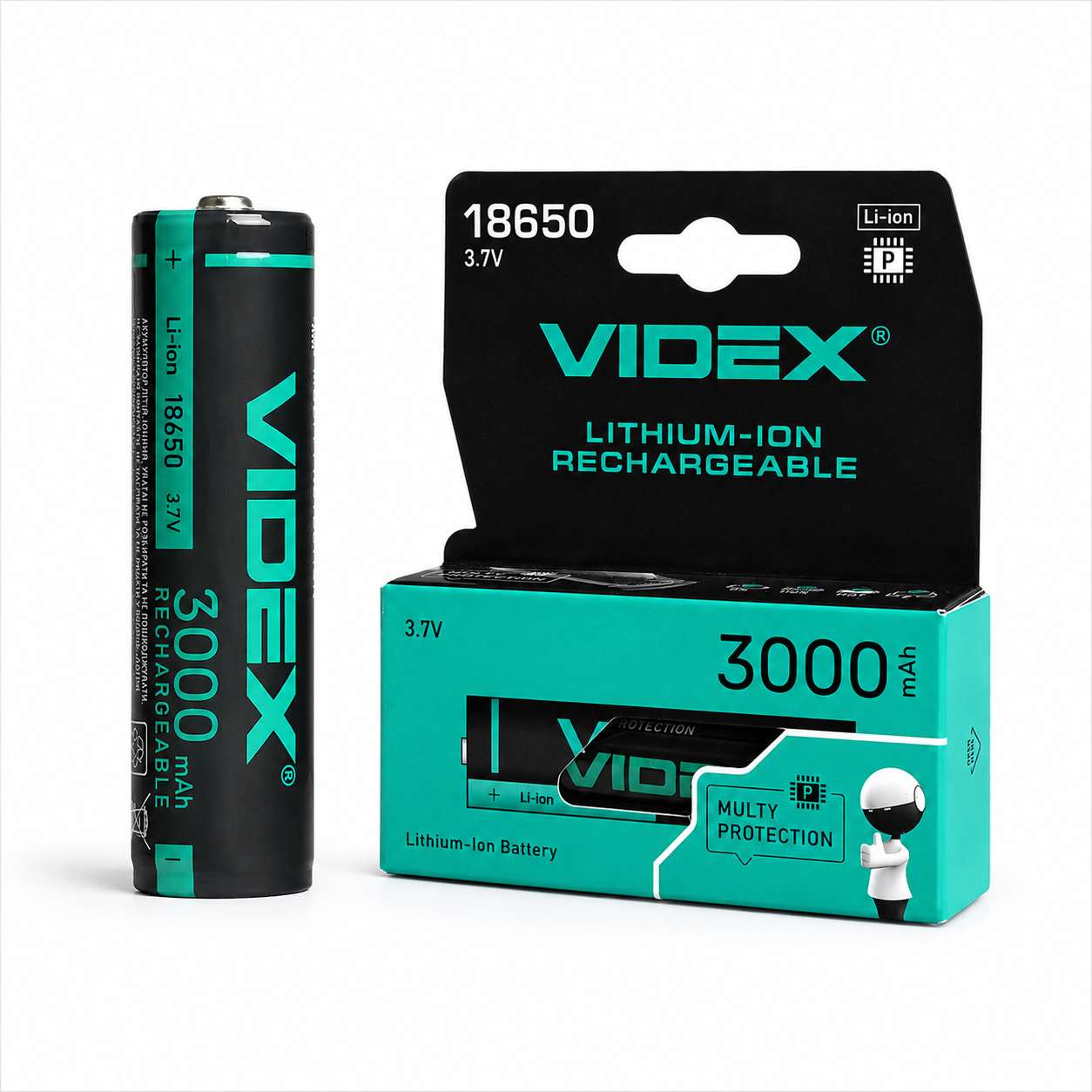 videx 18650 3000mah із захистом