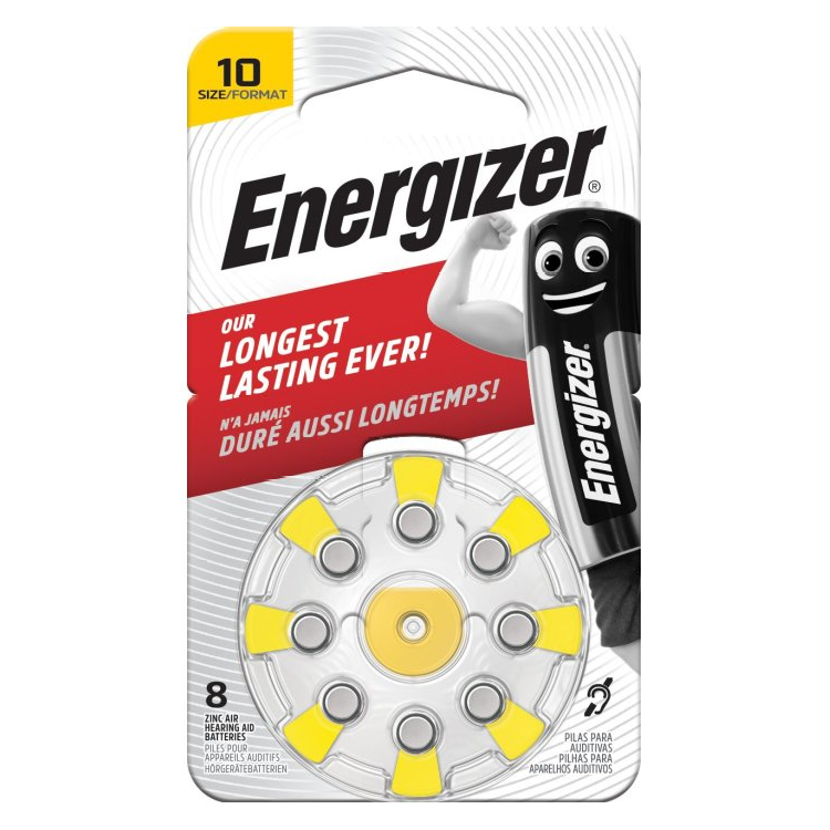 Батарейки повітряно-цинкові Energizer ZA10 (PR70) 1.45V блістер 8 шт