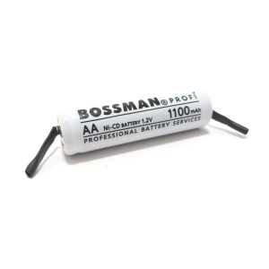 Акумулятор AA Ni-Cd BOSSMAN PROFI 1.2V 1100 mAh з пелюстками для пайки