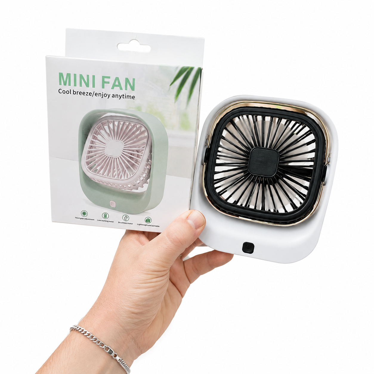 Вентилятор портативний акумуляторний Mini Fan 100081, Li-Ion 18650, micro-USB - Зображення 3