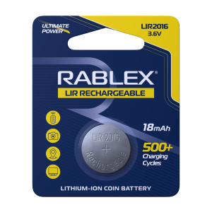 Акумулятор LIR2016 Li-Ion Rablex 3.6V 18mAh