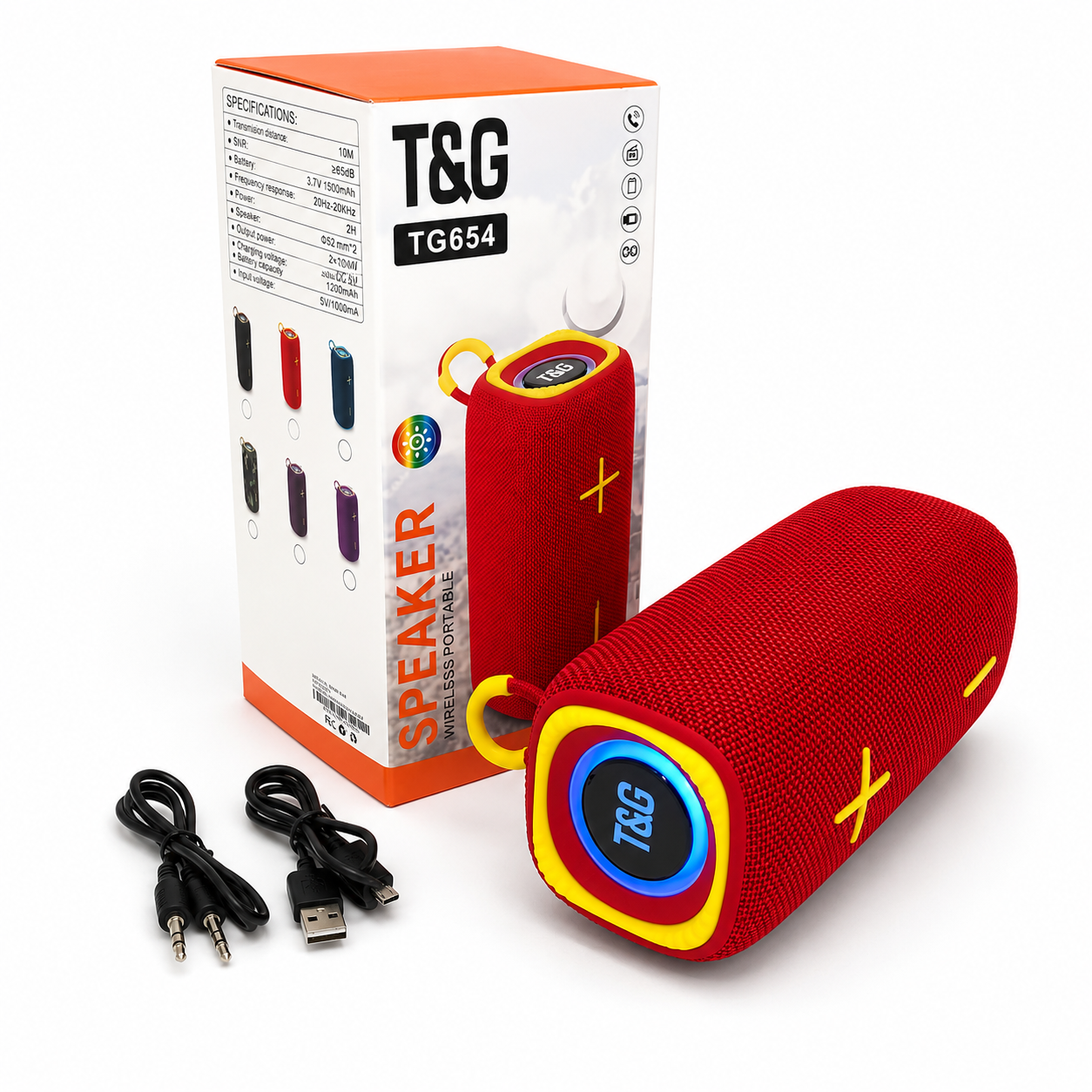 Портативна колонка T&G TG-654 2x8W RGB
