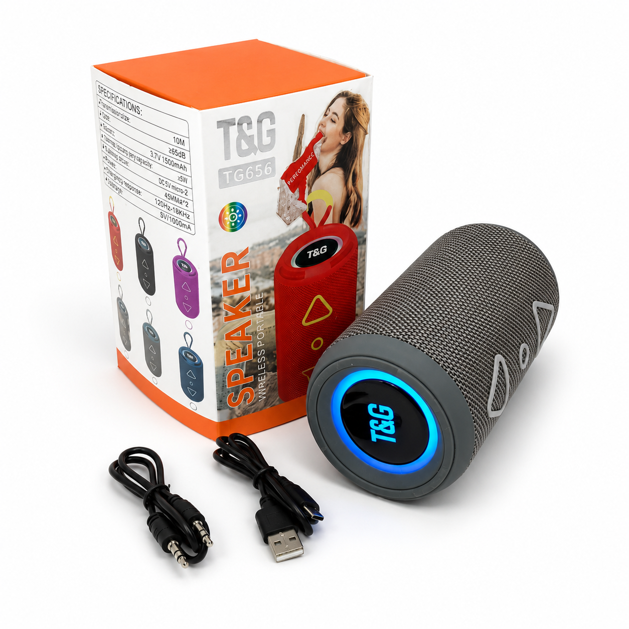 Портативна колонка T&G TG-656 2x8W RGB - Зображення 4