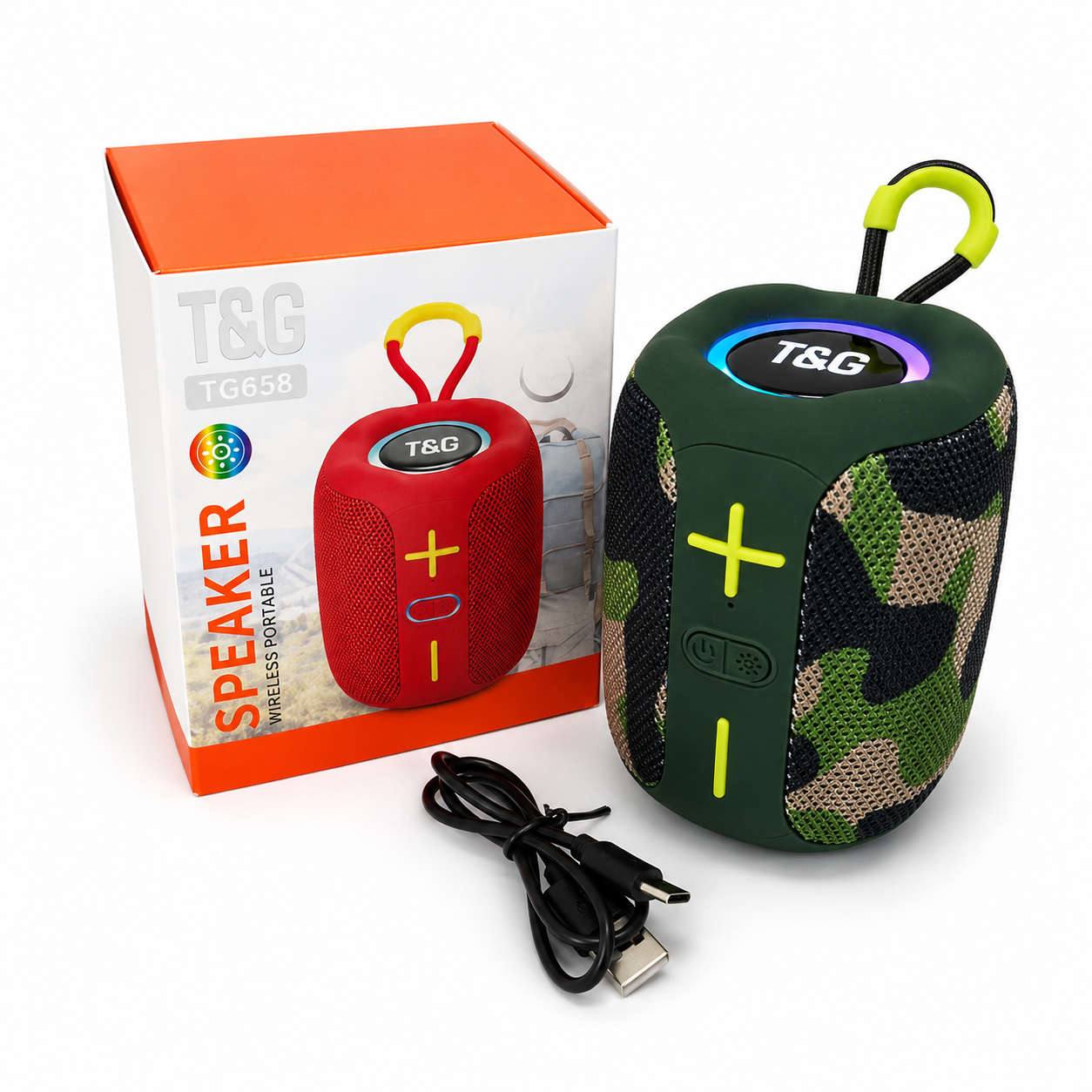 Портативна колонка T&G TG-658 2x8W RGB