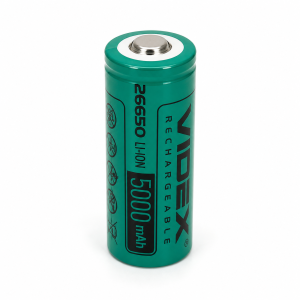 Акумулятор 26650 Li-ion Videx 3.7 V 5000 mAh 8 A (випуклий плюс)