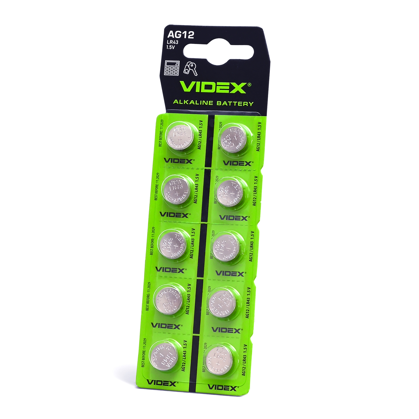 Батарейки Videx LR43 AG12 1.5V 10 шт - купити